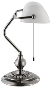 Eglo 901019 - Stolná lampa BANKER 1xE27/60W/230V biela/lesklý chróm