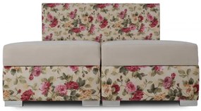 Čalúnená manželská posteľ VIVA, 200x180, kvety / béžová (2108 / aston 1)