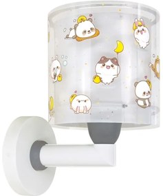 Dalber 41769E - Detská nástenná lampa KAWAII FRIENDS 1xE27/15W/230V šedá
