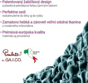 Bielastické poťahy VELVET petrolejové kreslo (š. 60 - 110 cm)