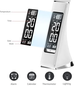 Brilagi - LED Stmievateľná stolná lampa s displejom PELLE LED/7W/230V biela