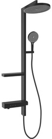 Mexen Dizzy, sprchová sada s ručnou a dažďovou hlavicou, čierna, 78104-70