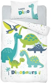 Bambusové obliečky do postieľky Dinosaurus green 100x135/40x60