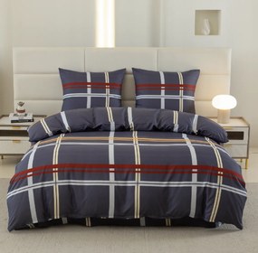 Obliečky z mikrovlákna TARTAN tmavomodré Rozmer obliečky: 2 ks 70 x 80 cm | 160 x 200 cm