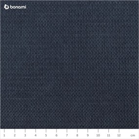 Tmavomodrá čalúnená dvojlôžková posteľ s úložným priestorom a roštom 160x200 cm Kelp – Micadoni Home