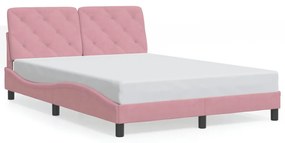 Rám postele s LED svetlami ružový 120x200 cm zamat 3213848