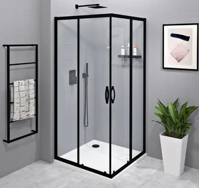 Gelco Gelco, SIGMA SIMPLY BLACK štvorcová sprchová zástena 1000x1000 mm, rohový vstup, číre sklo, GS2110BGS2110B