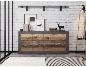 Komoda RUNEA tmavohnedá/antracit