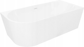 Mexen Silo Rohová Vaňa 170x80 cm Pravá Ryhovaná Biela Lesklá