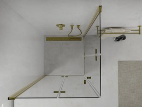 Mexen Lima Duo skladacia sprchová kabína 90 x 90 cm, priehľadná, zlatá - 856-090-090-50-00-02