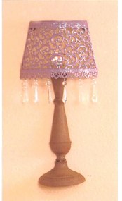 Nástenná dekoratívna kovová lampa fialová/hnedá