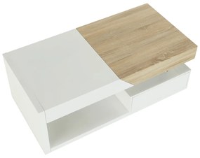 Kondela Konferenčný stolík, biely lesk/dub sonoma, MELIDA