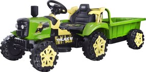 JOKOMISIADA Traktor s prívesom na akumulátor, svietiaci, zelený PA0234