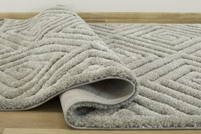 Koberec Berber 7061 l. Romby 3D jasný sivý