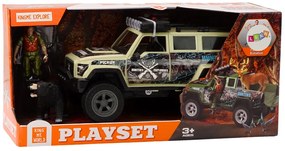 LEAN TOYS Terénne poľovnícke auto, svetlá, zvuky - béžová