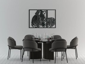 drevko 3-dielny obraz na stenu Zebra Rozmer obrazu: 45 x 65 cm, Farba dekorácie: Čierna
