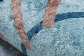 Prateľný koberec JUNIOR 52243.801 Kolajnice, protišmykový - modrý