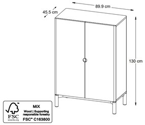 Dizajnová skrinka Takayoshi 130 cm tmavohnedá