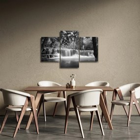 Obraz - Čiernobiely vodopád (90x60 cm)