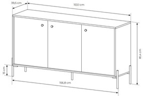 Komoda Scandia 3D (dub scandi + jedlička scandi). Vlastná spoľahlivá doprava až k Vám domov. 1071387