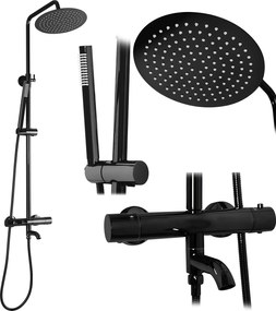 Rea Lungo, termostatická sprchová/vaňová súprava, čierna lesklá, REA-P8763