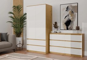 Komoda MALWA M6 120 cm dub artisan/bílá