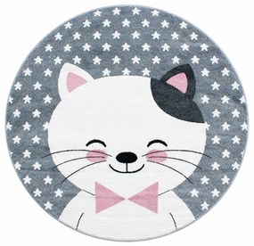 Ayyildiz, Kusový koberec Kids 550 pink kruh, 160x160 (priemer) kruh, ružová, detská izba