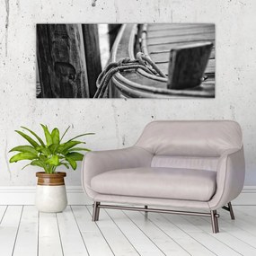 Obraz - Priviazaná loď (120x50 cm)