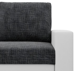 Rohová rozkladacia sedačka LUNA tmavosivá / biela