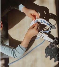 Montessori drevená prepletacia hračka - krokodíl