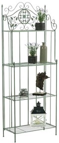 Kovová polica regál Flora - Zelená antik