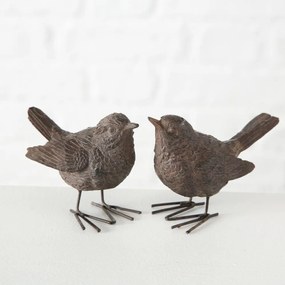 Záhradná figúrka z polyresinu Couple, sada 2ks, 7,5 cm, hnedá