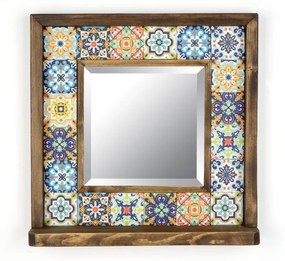 Asir Nástenné zrkadlo 33x32,5 cm borovica/žltá 792EVL4216