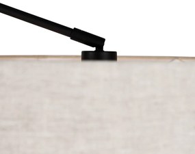 Stojaca lampa čierna so svetlosivým tienidlom 50 cm nastaviteľná - Editor