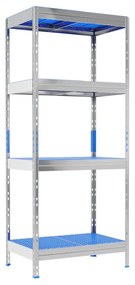 Hliníkový regál GASTRO 180x75x50 cm, 4x plastová polypropylénová polica