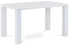 Autronic -  Jedálenský stôl AT-3007 WT, 135x80x76cm, vysoký lesk biely