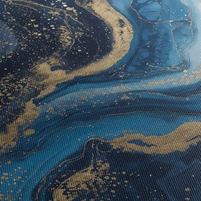 Obraz - Modrozlatý abstraktný mramor (90x60 cm)