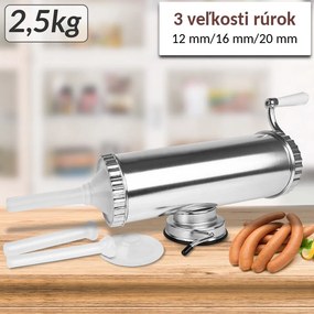 Plnička klobás a jaterníc DELIA, 2,5 kg, strieborná Monzana