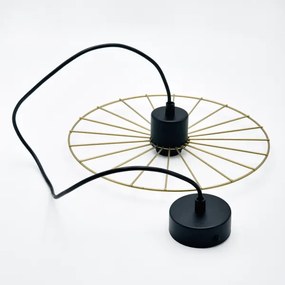 Luster na lanku MONTANA 1xE27/15W/230V pr. 30 cm zlatá/čierna