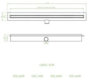 Laveo Slim, lineárny odtok s mriežkou 90 cm, ružové zlato, LAV-COS_890D