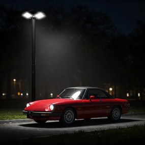 LED Solárna pouličná lampa so senzorom LED/15W/6V 6500K IP65 čierna + DO