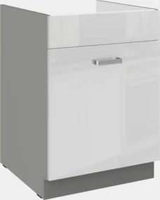 Kuchynská drezová skrinka Bianka 60ZL, 60 cm, biely lesk%