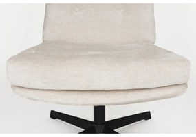 Krémové otočné kreslo Kai – White Label