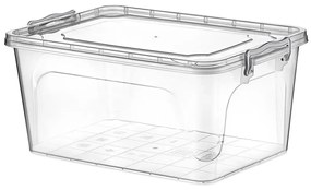 Transparentný úložný box s vekom, UHO, obdĺžnikový nízky box 10l, 41x28x14cm