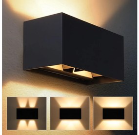 Brilagi - LED Vonkajšie nástenné svietidlo DOUBLE CUBE LED/12W/230V čierna IP65
