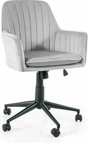 SI Q-886 Sametová otočná stolička svetlo šedá