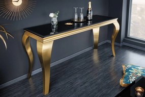 Dizajnová konzola Rococo 140 cm čierna / zlatá