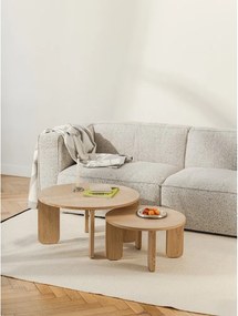 Okrúhly konferenčný stolík s doskou v dubovom dekore v prírodnej farbe ø 55 cm Kuvu – noo.ma