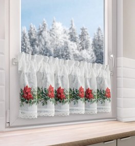 KRÁTKA VIANOČNÁ ZÁCLONA NA PÁSKE XMAS5 150X30 CM VZOROVANÁ