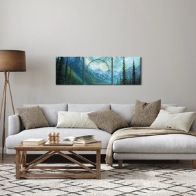 Obraz - Krajina s nádychom Van Gogha (s hodinami) (90x30 cm)
